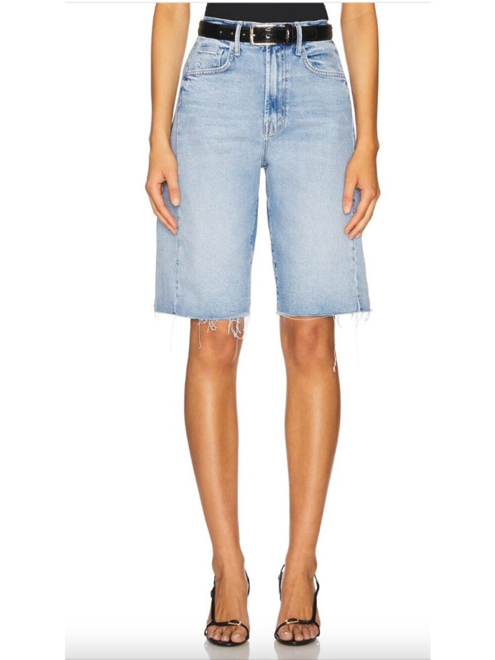 MOTHER Superior The Half Pipe Bermuda Fray Denim Shorts Size 31 in Sow Surreal B